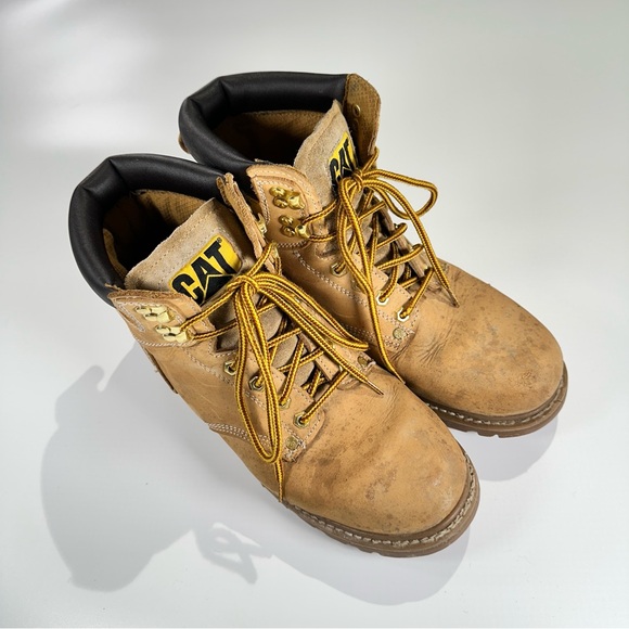 Caterpillar CAT leather work boots men size 9.5 - Picture 2 of 11